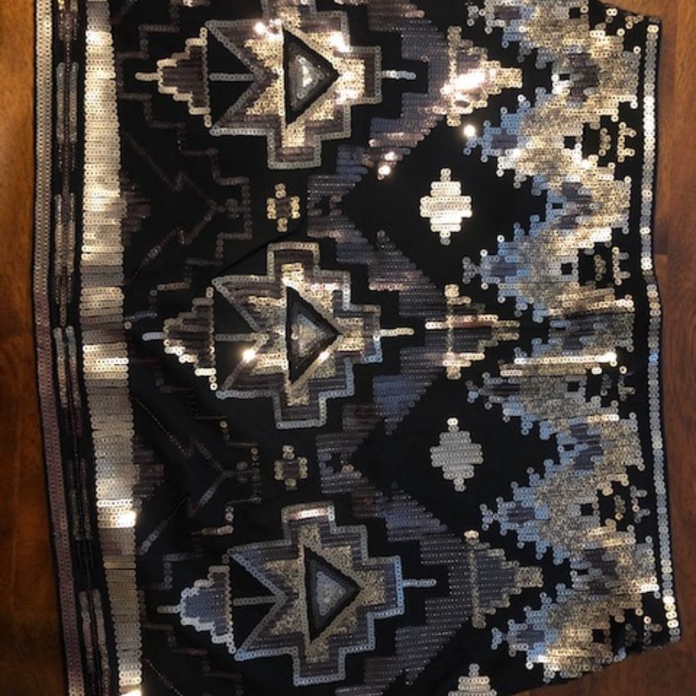 Express Black Sequin Skirt - Small